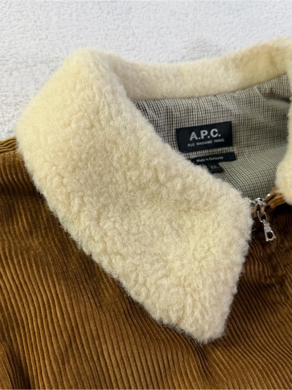 A.P.C. Paris Gilles Corduroy Sherpa Collar Bomber Jacket XXL Fits Men’s US XL